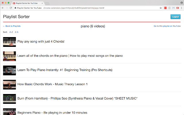 Playlist Sorter for YouTube chrome谷歌浏览器插件_扩展第1张截图