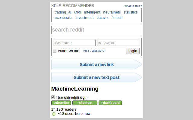 preddit - XPLR Reddit Recommender chrome谷歌浏览器插件_扩展第2张截图