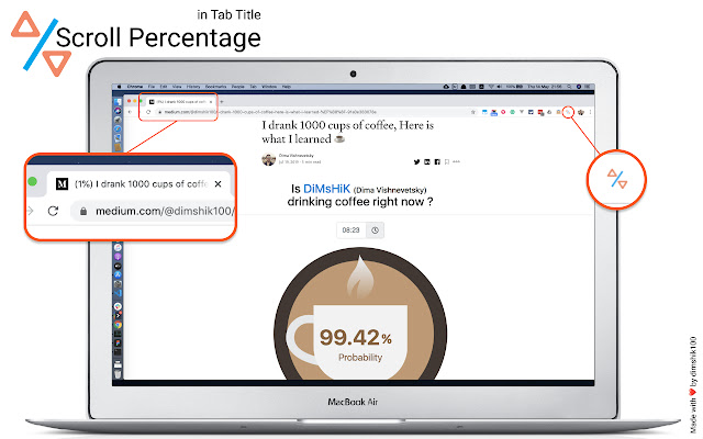Scroll Percentage in Tab Title Extension chrome谷歌浏览器插件_扩展第1张截图