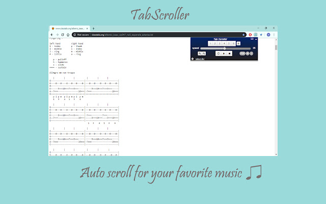 Tab Scroller - Guitar Tab Auto Scroll chrome谷歌浏览器插件_扩展第2张截图