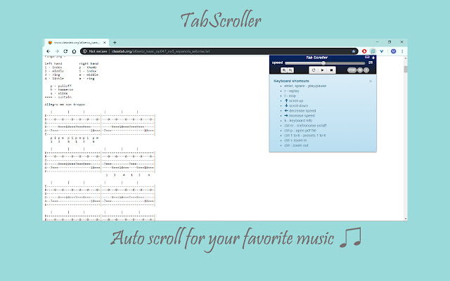 Tab Scroller - Guitar Tab Auto Scroll chrome谷歌浏览器插件_扩展第4张截图