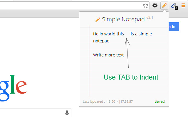 Simple Notepad chrome谷歌浏览器插件_扩展第4张截图