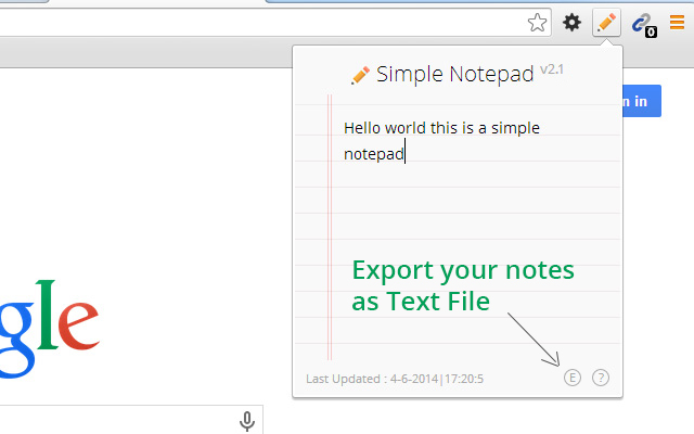 Simple Notepad chrome谷歌浏览器插件_扩展第5张截图