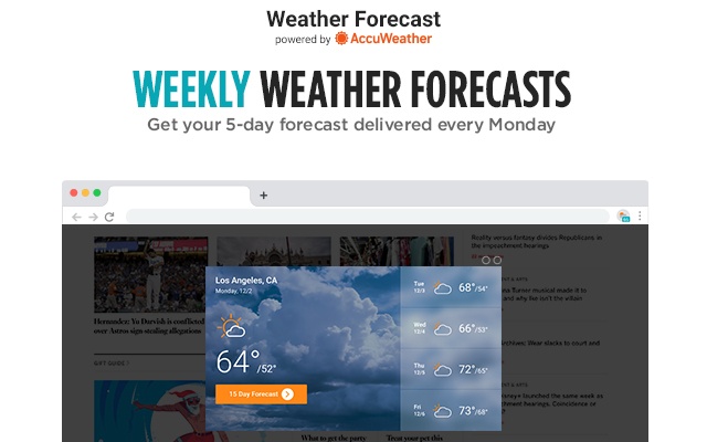 Weather Forecast powered by AccuWeather chrome谷歌浏览器插件_扩展第3张截图