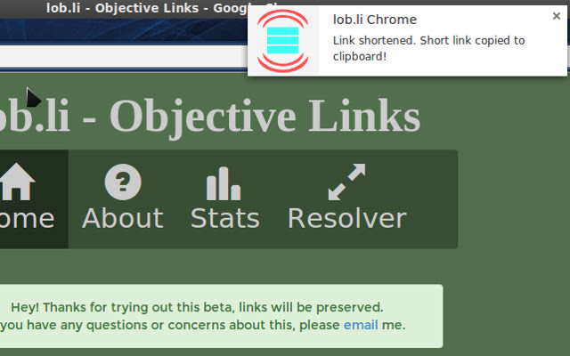 lob.li link shortener chrome谷歌浏览器插件_扩展第1张截图