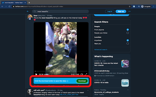 Twitter Video Downloader chrome谷歌浏览器插件_扩展第1张截图