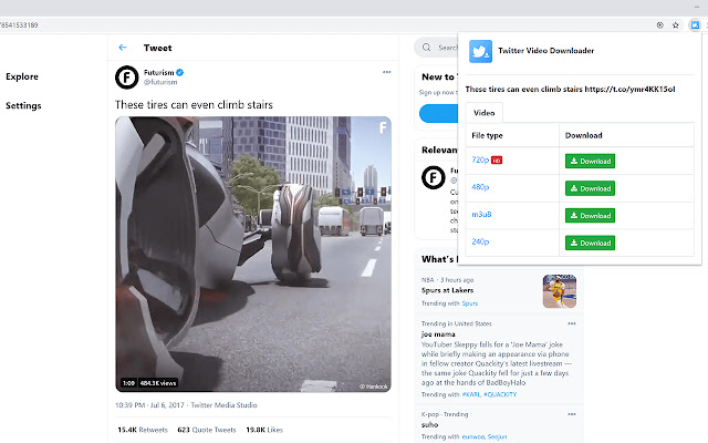 Twitter Video Downloader - Twitter to MP4 chrome谷歌浏览器插件_扩展第1张截图