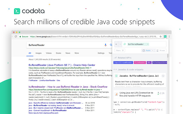 Codota - Java Code Viewer Developer Tool chrome谷歌浏览器插件_扩展第2张截图