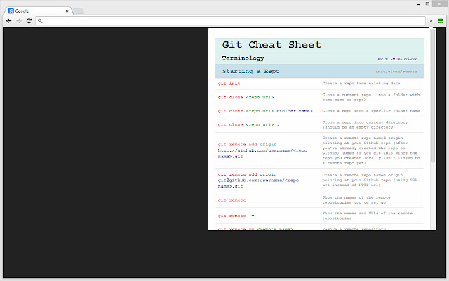 Git Cheat Sheet chrome谷歌浏览器插件_扩展第2张截图