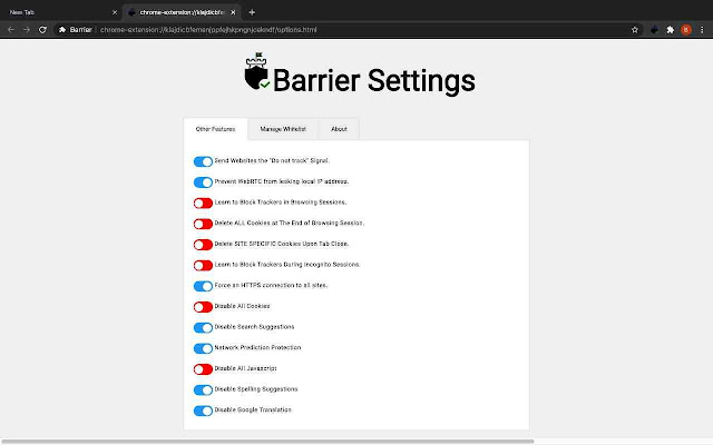 Barrier chrome谷歌浏览器插件_扩展第2张截图