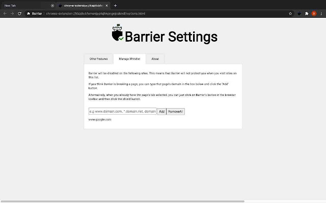 Barrier chrome谷歌浏览器插件_扩展第3张截图