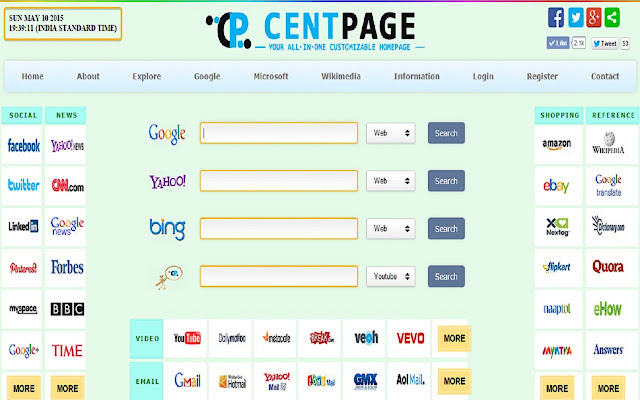 CENTPAGE - Homepage - Startpage chrome谷歌浏览器插件_扩展第1张截图