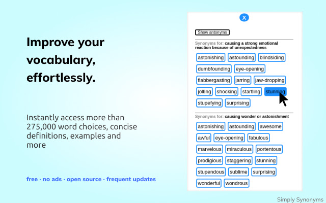 Simply Synonyms chrome谷歌浏览器插件_扩展第1张截图