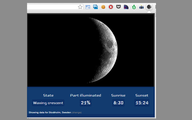 Lunar phases chrome谷歌浏览器插件_扩展第1张截图