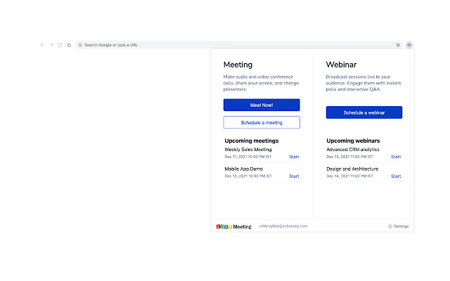 Zoho Meeting chrome谷歌浏览器插件_扩展第1张截图