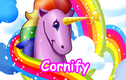 Cornify - 独角兽和彩虹幸福!!!