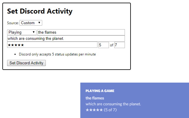 Set Discord Activity chrome谷歌浏览器插件_扩展第1张截图