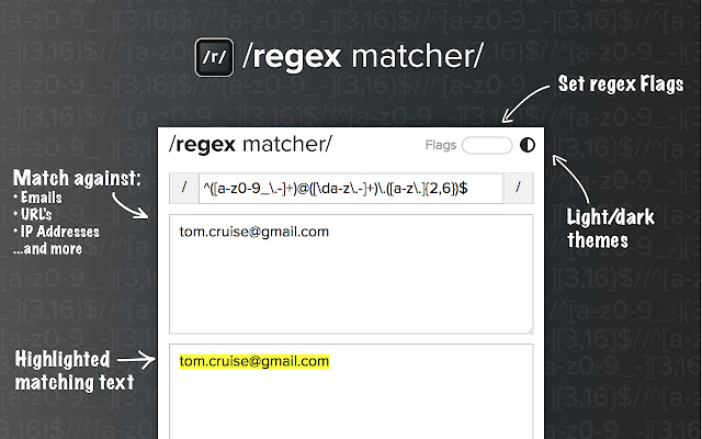 Regex Matcher chrome谷歌浏览器插件_扩展第1张截图