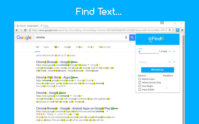FindR chrome谷歌浏览器插件_扩展第2张截图