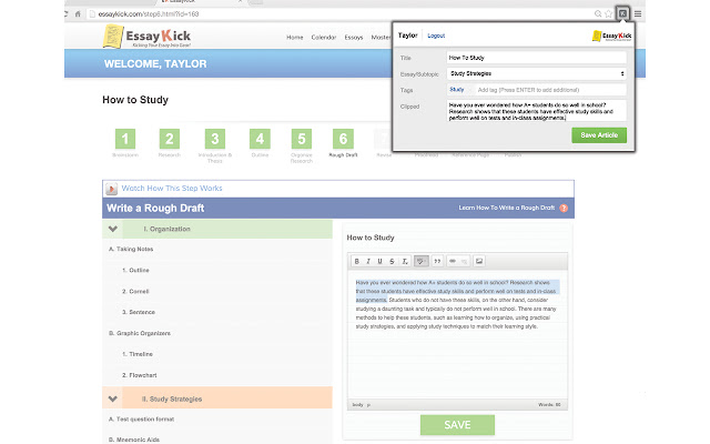 EssayKick Extension chrome谷歌浏览器插件_扩展第2张截图