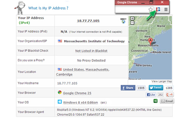 My IP Address - Country/Browser/Blacklist ™ chrome谷歌浏览器插件_扩展第1张截图