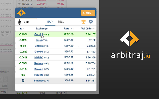 Arbitraj: Crypto Price Comparison chrome谷歌浏览器插件_扩展第1张截图