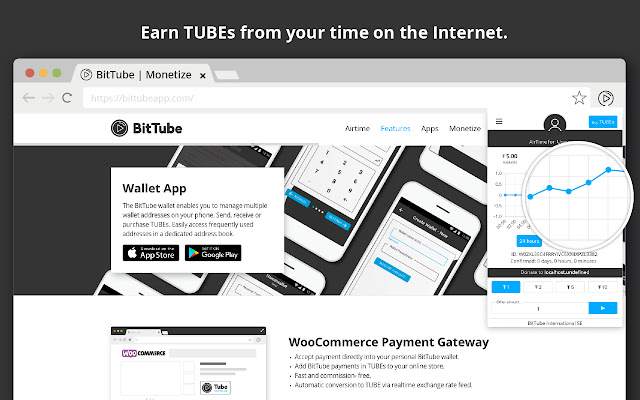 BitTube AirTime, Donations, Adblocker, Wallet chrome谷歌浏览器插件_扩展第1张截图