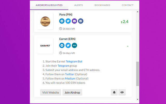 Crypto Airdrops & Bounties chrome谷歌浏览器插件_扩展第1张截图