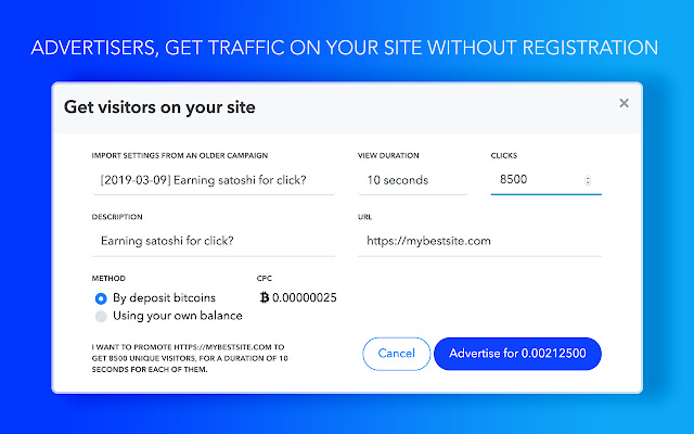 trafficly.io - Get Bitcoins in a second. chrome谷歌浏览器插件_扩展第3张截图