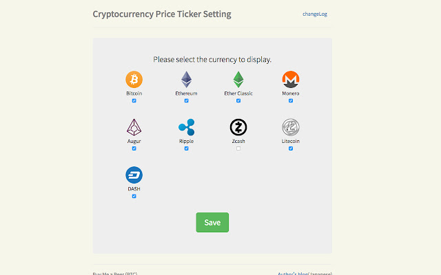 Cryptocurrency Price Ticker chrome谷歌浏览器插件_扩展第2张截图