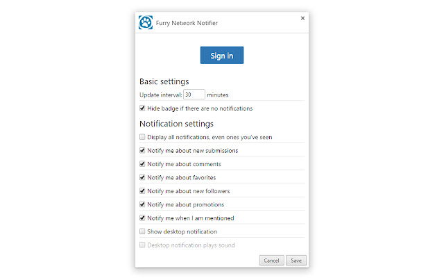 Furry Network Notifier chrome谷歌浏览器插件_扩展第2张截图