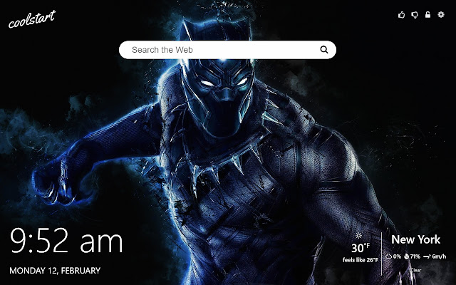 Black Panther HD Wallpapers New Tab Theme chrome谷歌浏览器插件_扩展第1张截图
