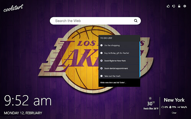 LA Lakers HD Wallpapers NBA New Tab Theme chrome谷歌浏览器插件_扩展第2张截图