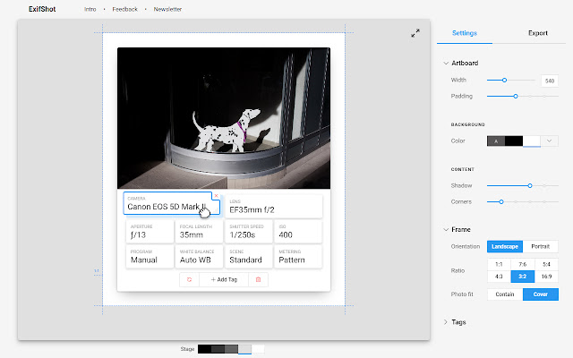 ExifShot: photo metadata design tool chrome谷歌浏览器插件_扩展第2张截图