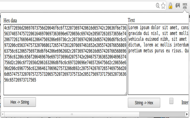 HexString Converter chrome谷歌浏览器插件_扩展第1张截图