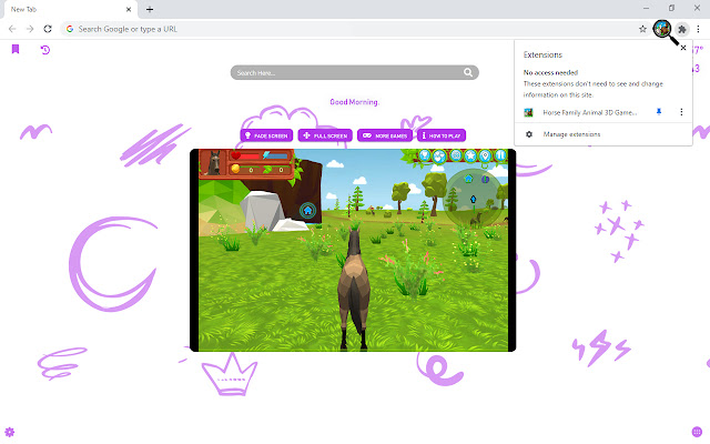 Horse Family Animal 3D Game New Tab chrome谷歌浏览器插件_扩展第1张截图