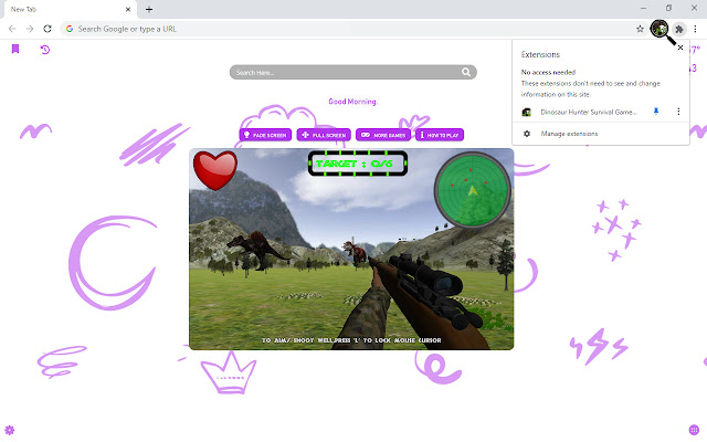 Dinosaur Hunter Survival Game New Tab chrome谷歌浏览器插件_扩展第1张截图
