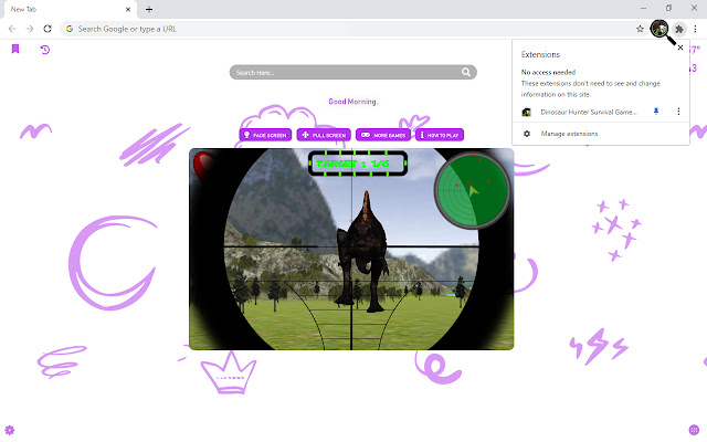 Dinosaur Hunter Survival Game New Tab chrome谷歌浏览器插件_扩展第2张截图