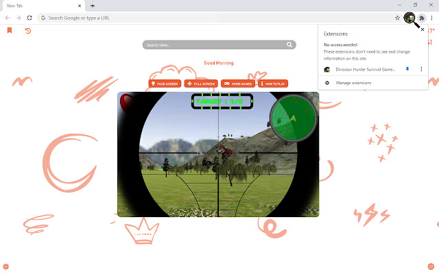 Dinosaur Hunter Survival Game New Tab chrome谷歌浏览器插件_扩展第3张截图