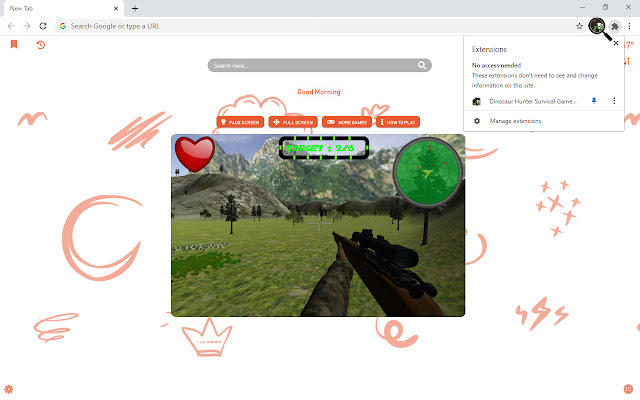 Dinosaur Hunter Survival Game New Tab chrome谷歌浏览器插件_扩展第4张截图