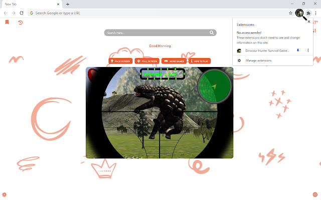 Dinosaur Hunter Survival Game New Tab chrome谷歌浏览器插件_扩展第5张截图