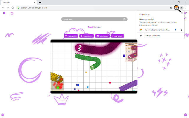 Paper Snakes Game Online New Tab chrome谷歌浏览器插件_扩展第4张截图