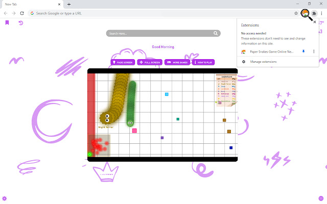 Paper Snakes Game Online New Tab chrome谷歌浏览器插件_扩展第5张截图