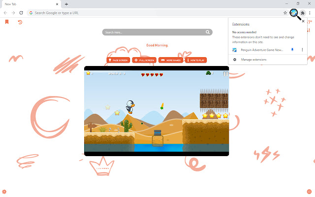 Penguin Adventure Game New Tab chrome谷歌浏览器插件_扩展第1张截图