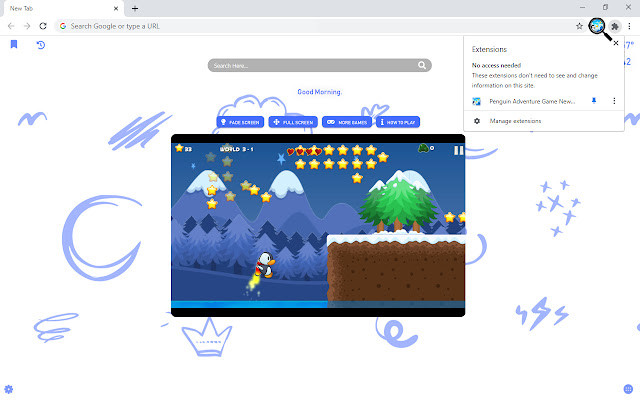 Penguin Adventure Game New Tab chrome谷歌浏览器插件_扩展第2张截图