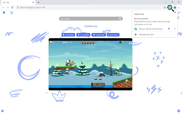 Penguin Adventure Game New Tab chrome谷歌浏览器插件_扩展第5张截图