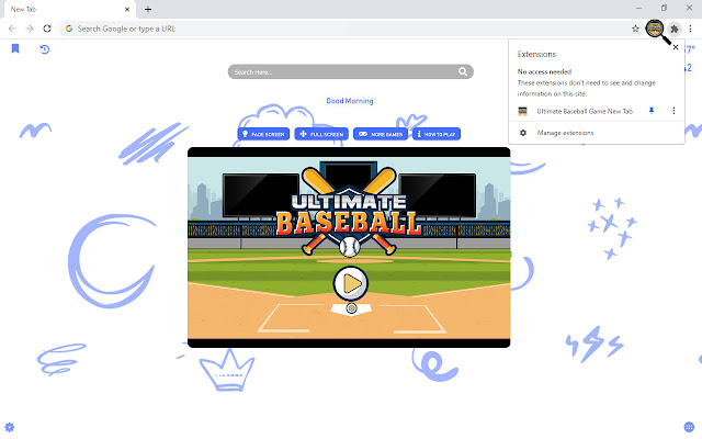 Ultimate Baseball Game New Tab chrome谷歌浏览器插件_扩展第1张截图