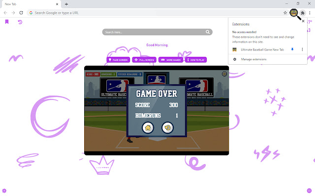 Ultimate Baseball Game New Tab chrome谷歌浏览器插件_扩展第5张截图