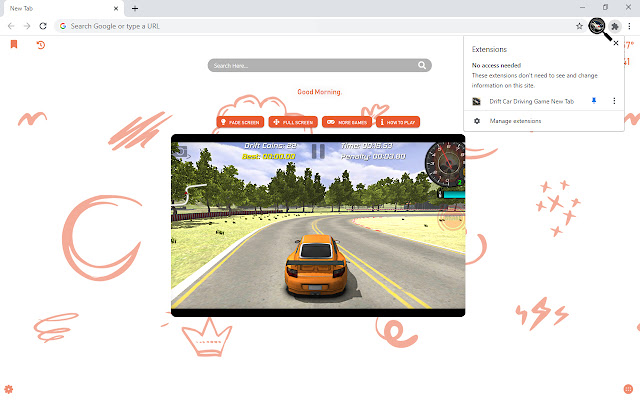 Drift Car Driving Game New Tab chrome谷歌浏览器插件_扩展第1张截图