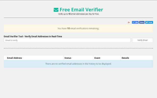 Free Email Verifier chrome谷歌浏览器插件_扩展第1张截图